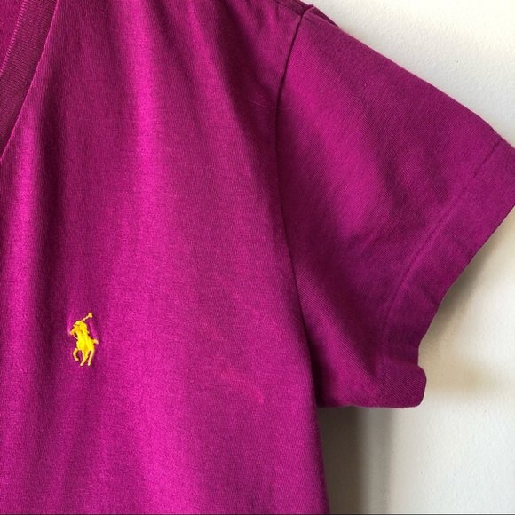 2 Ralph Lauren Sport V-Neck T-Shirt Purple Navy XS - Picture 7 of 12